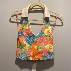 NWT Zara Floral Halter Top